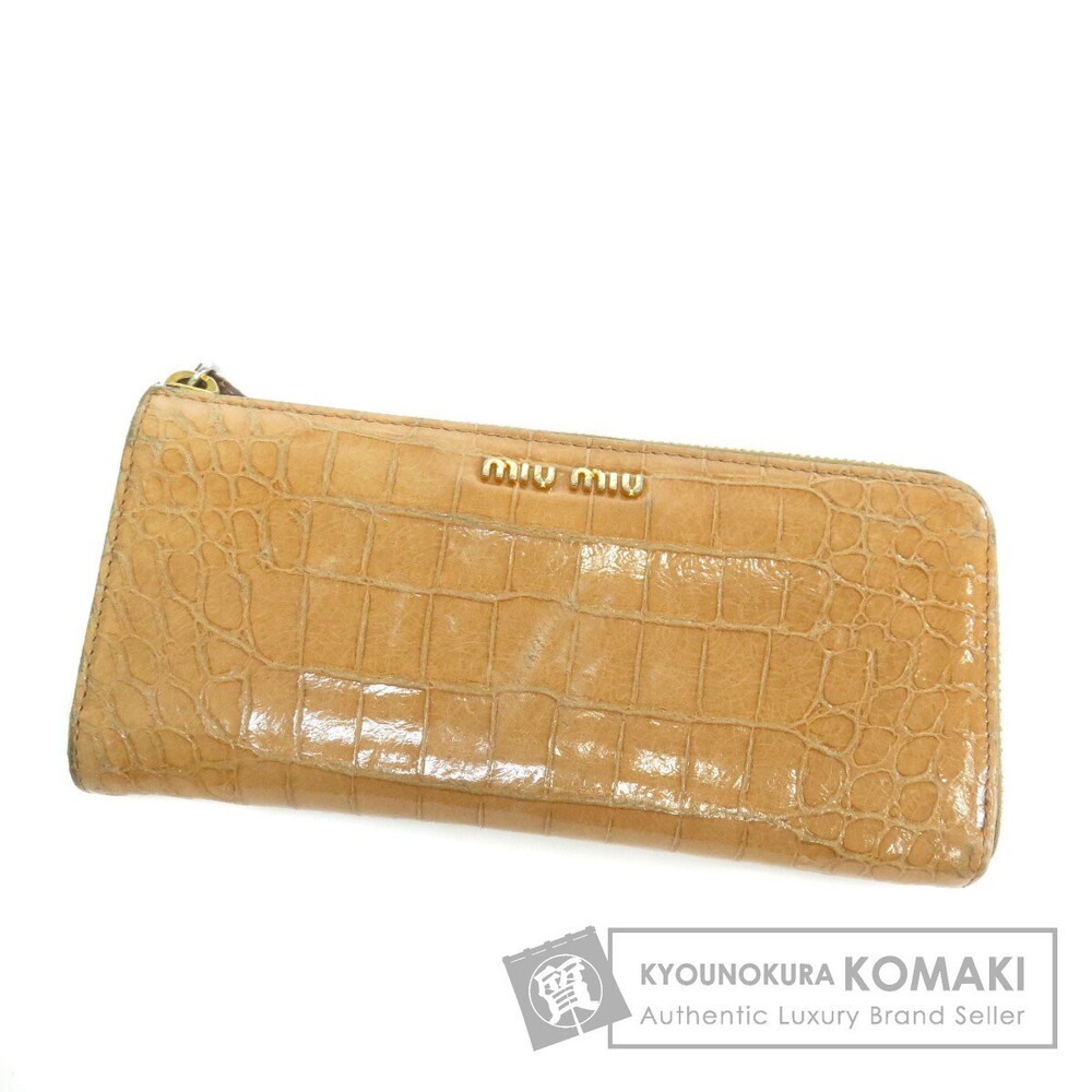 Miu Miu Crocodile Leather Long Wallet